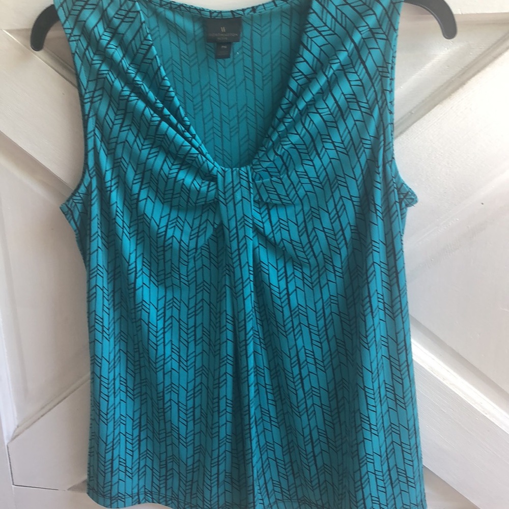 Worthington blouse. Teal/black colors. Size petite med. Gently worn. Great shape